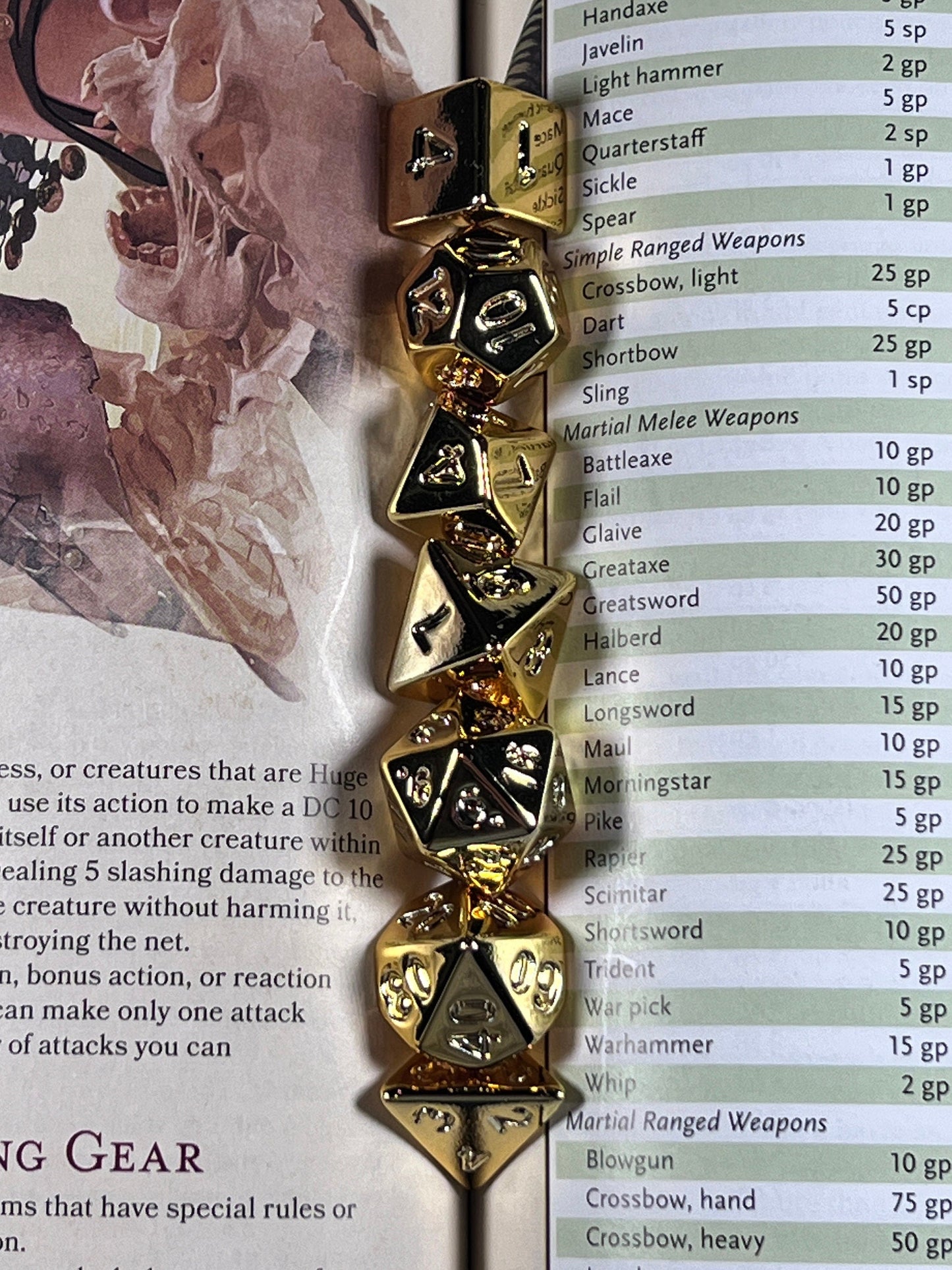 Gold Chrome DnD Dice Set