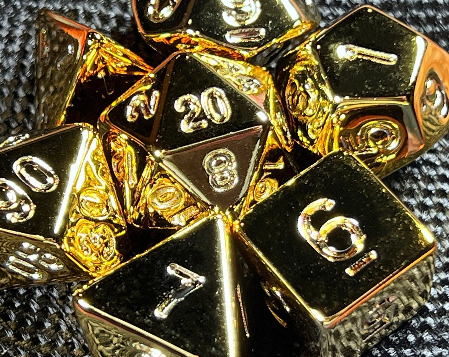 Gold Chrome DnD Dice Set