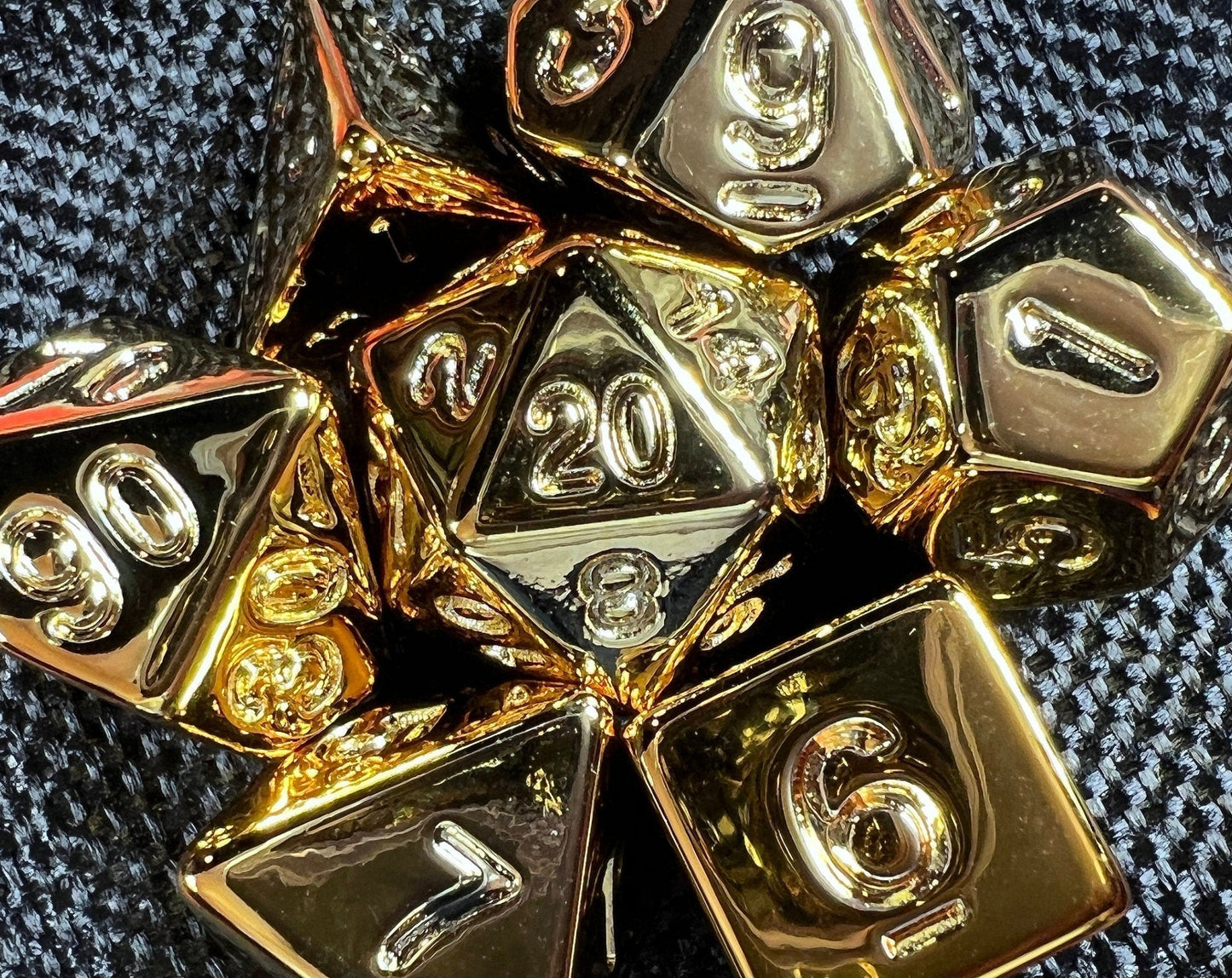 Gold Chrome DnD Dice Set